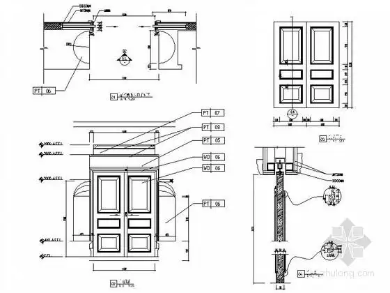 实木双扇门详图