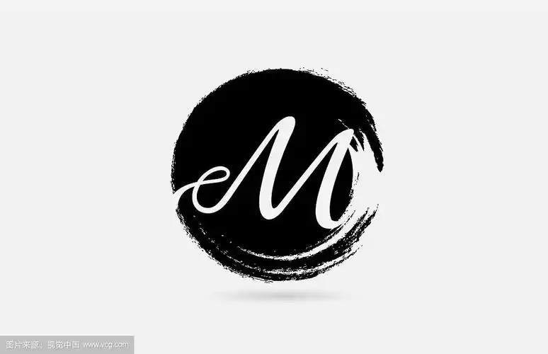 m字母标识上的字母用黑色圈