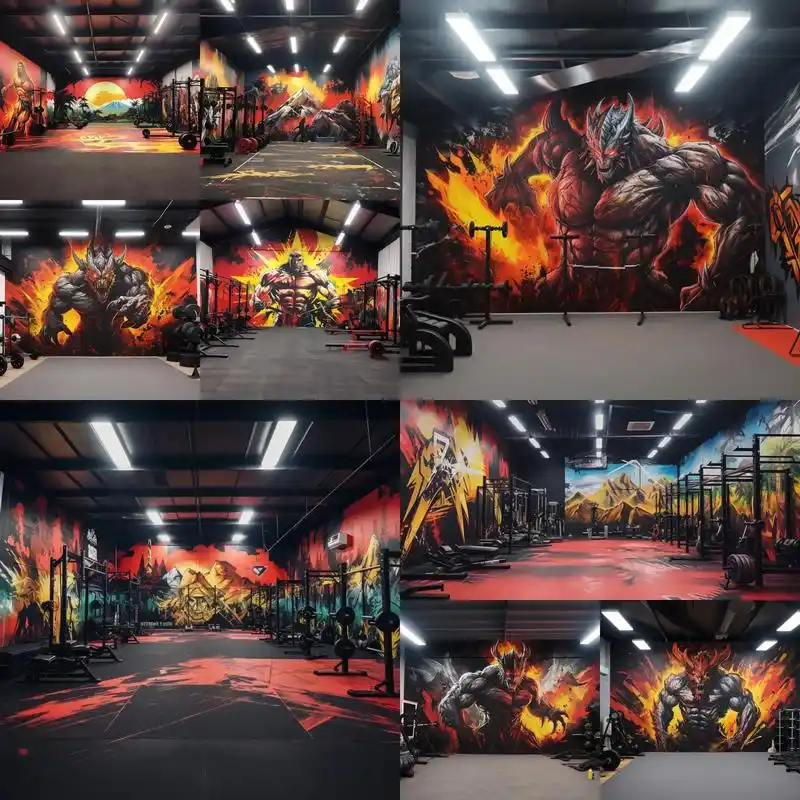 多彩墙绘装饰健身房的好处.大家好!你是否曾经在 - 抖音