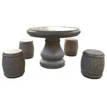 艾维曼|石桌石凳天然大理石桌椅室外石头桌子户外庭院家用花园石头凳