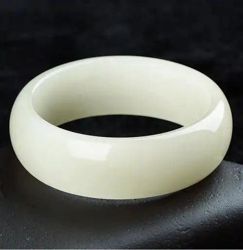 正品天然新疆羊脂青白玉手镯子5a级阿富汗昆仑和田玉石精美女款