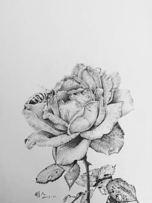 点点点点出人间万象明九广的钢笔素描