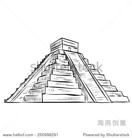 金字塔的素描简笔画