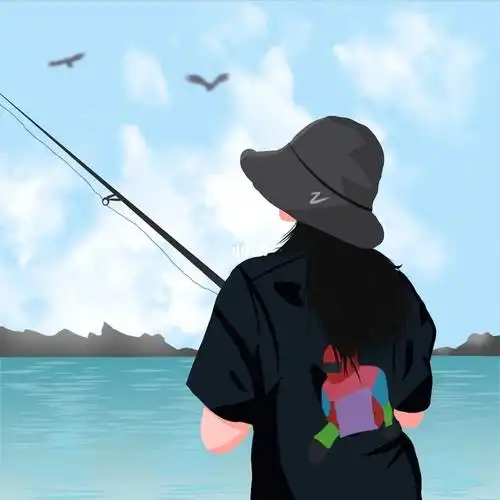 插画头像|路亚女孩6