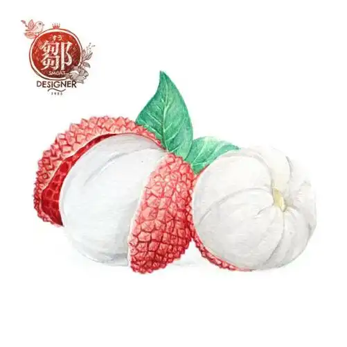 小清新水果荔枝手绘彩铅插画