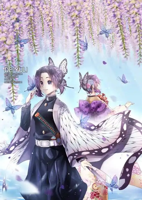 鬼灭之刃紫藤花下的义勇与蝴蝶忍