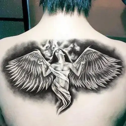 纹身贴 防水 天使恶魔翅膀 男女个性 背部刺青色 后背图 贴纸刺青