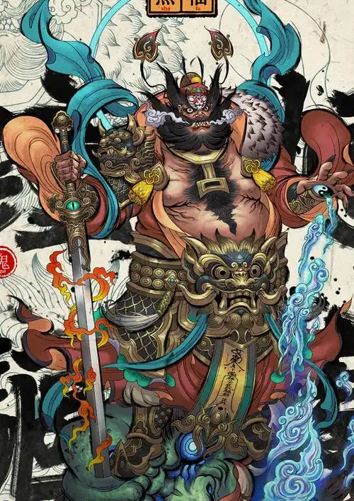 在江淮地区,家家都悬钟馗像,用以镇宅驱邪.