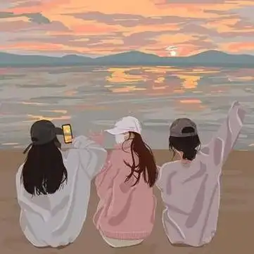 高清好看的闺蜜头像三人背影图片