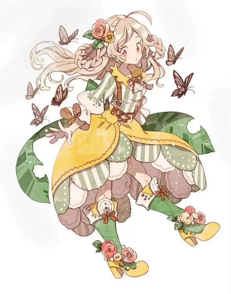 动漫人物|洛丽塔风格 配饰华丽的可爱少女 日本插画师上倉エク 67