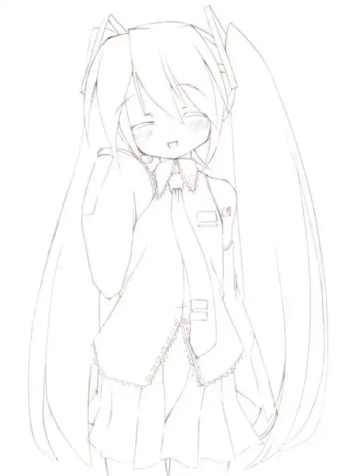 谁有板绘未上色的,只要动漫人物的