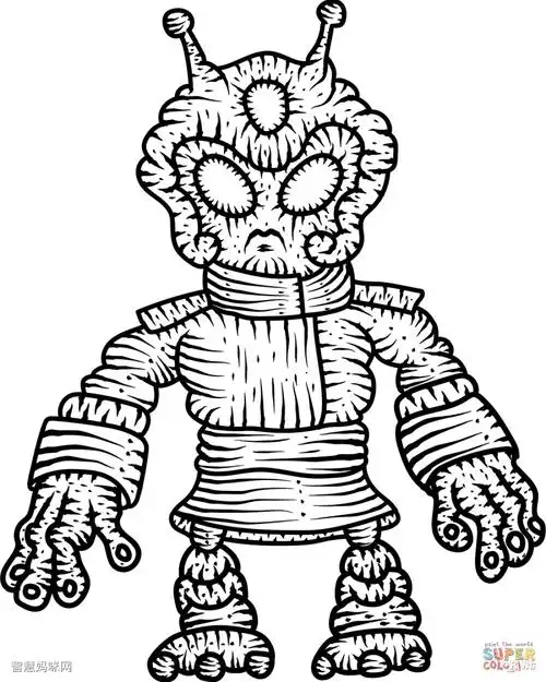 外星人填色图片