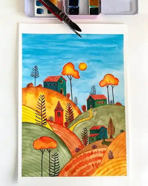 好看简单的水彩画好看简单的水彩画素材