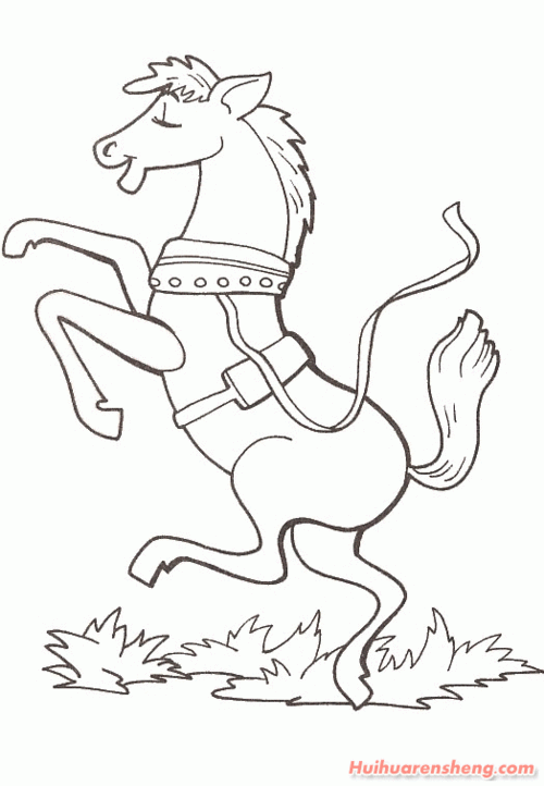 马儿奔跑ddd简笔画