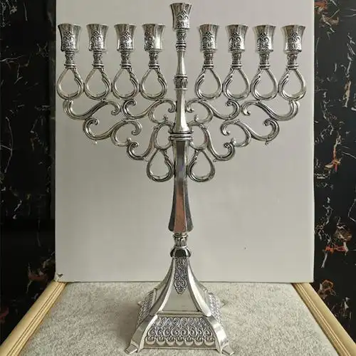 光明节超大九头烛台以色列工艺品金灯台耶路撒冷纪念品礼品