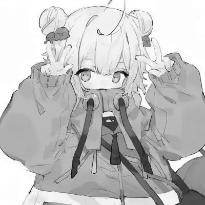 动漫女生头像黑白漫画图片