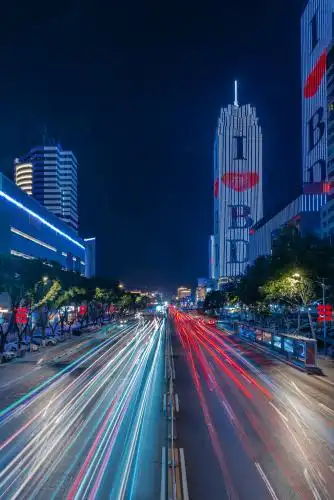 中国河北保定城市建筑夜景灯光