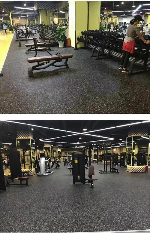 健身房橡胶地垫卷材缓冲地板室内防滑隔音防震垫减震耐磨运动地胶