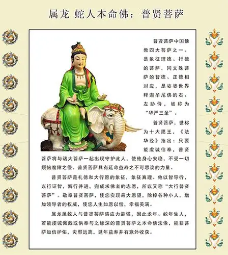 属龙 属蛇人本命佛:普贤菩萨简介
