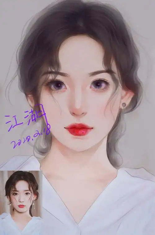 真人照片转手绘效果 图