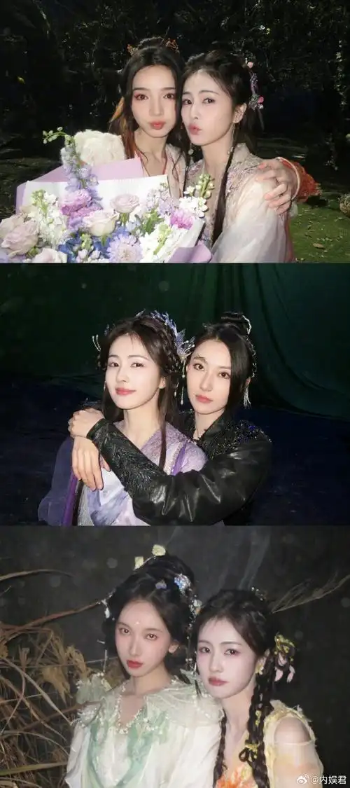 白鹿白月梵星杀青照##白鹿白月梵星杀青晒合照