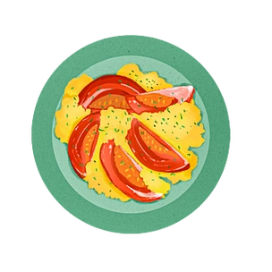 简笔画小清新美食番茄炒蛋桌上的自助餐饮食物安排桌上的自助餐饮食物