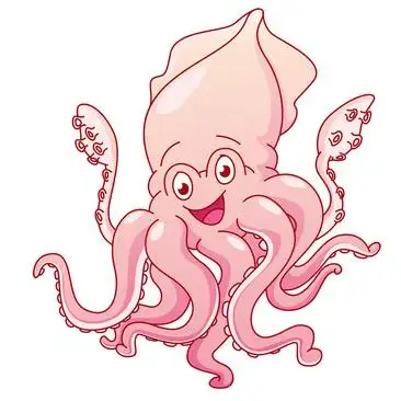 卡通粉色乌贼