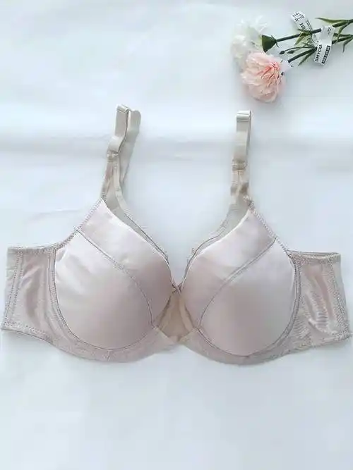 浪莎薄软杯全罩杯大号文胸砖红色惑夏季纹胸女性聚拢女式性感内衣肉