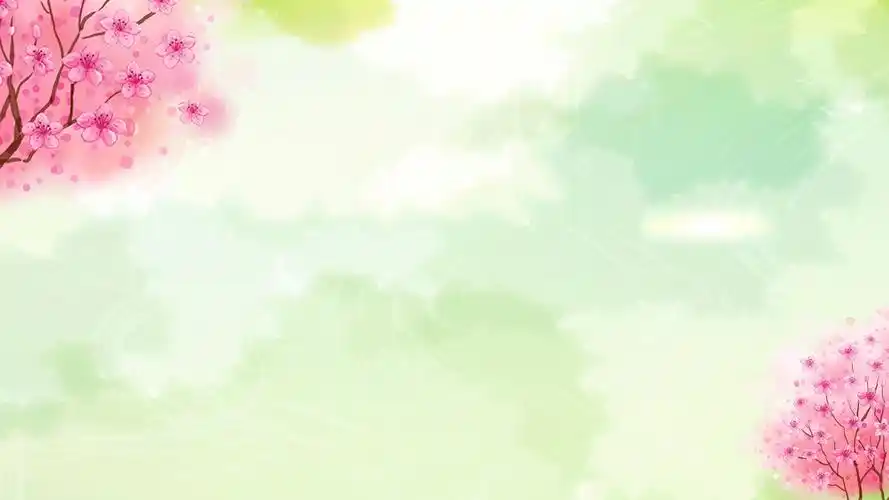 唯美桃花舞者ppt背景图片