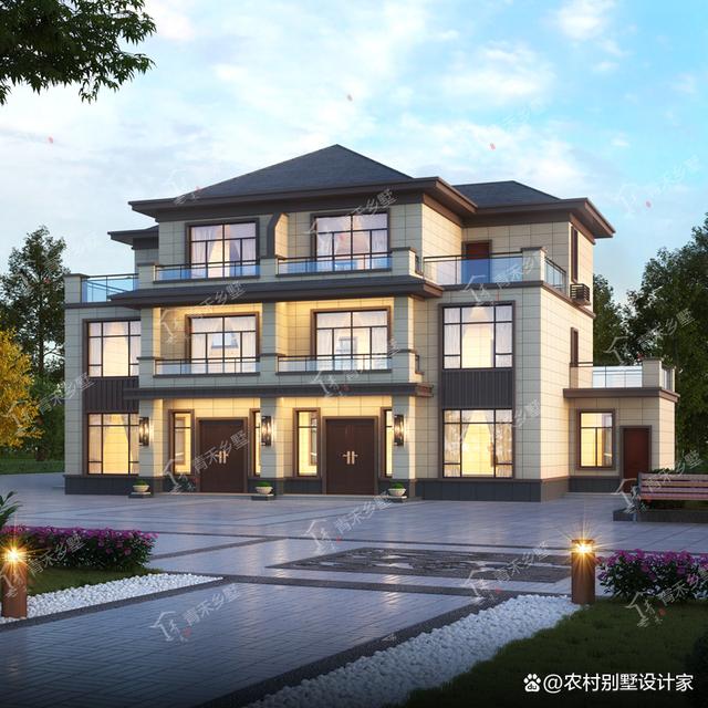 24x11米三层兄弟双拼别墅图纸推荐,占240平,6房2厅3卫,太实用