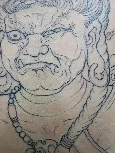 不动明王设计与割线_纹身图案手稿图片_高永亮的纹身作品集