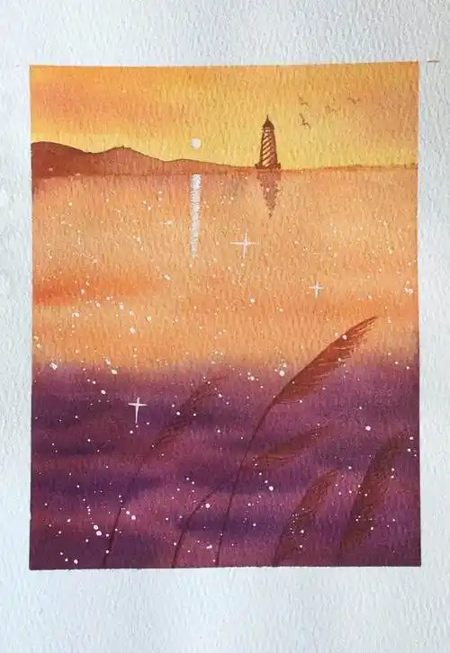 风景水彩画技法水彩风景画步骤