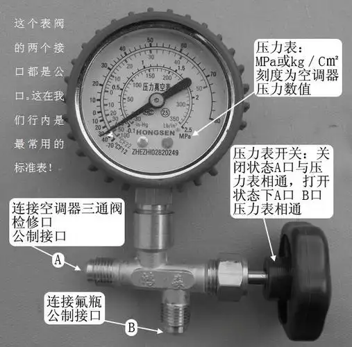 家用空调加冰种压力表没反应