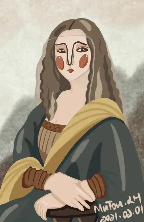 蒙娜丽莎的微笑名画转插画