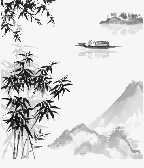 中国风山水水墨画