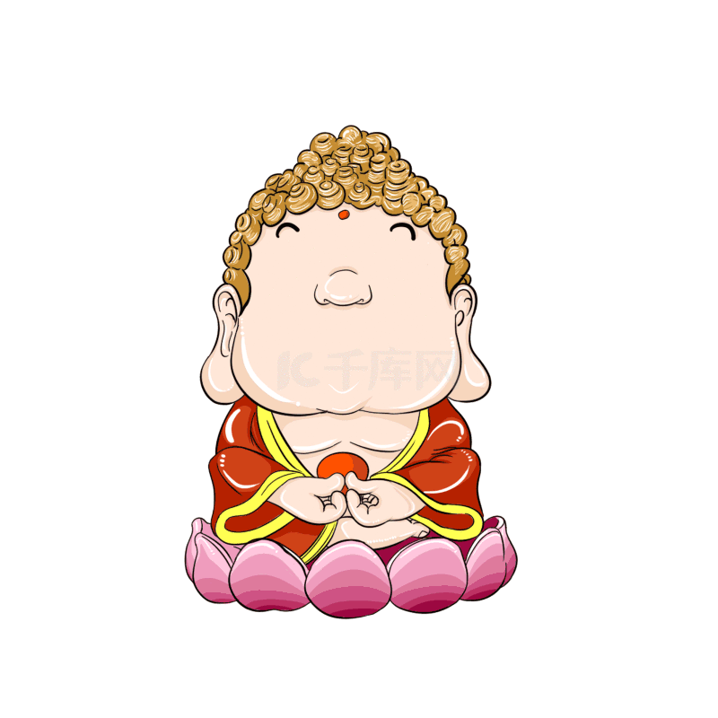卡通佛像弥勒佛宗教开心哈哈哈