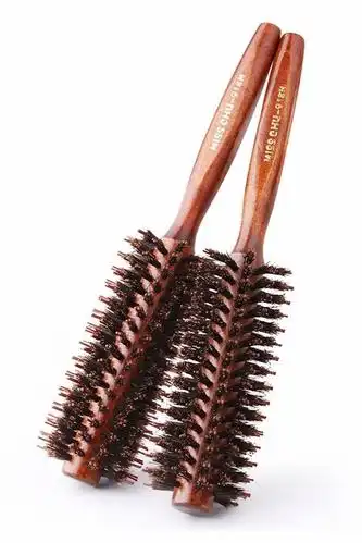 卷发梳子防静电猪鬃毛梳子内扣家用吹直发美发梨花头圆筒卷梳滚梳造型