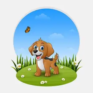 可爱的卡通兔子,一臂气球和一个兔子女朋友在彩虹附近的草地上.