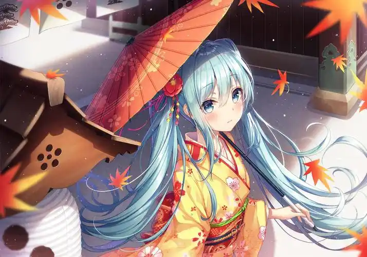 miku-京都插画图片壁纸
