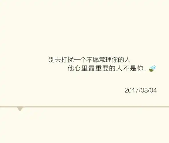 别去打扰一个不愿意理你的人,他心里最重要的人不是你.