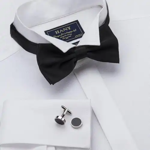 秋装男士新郎结婚礼服衬衫男燕子领宴会衬衣商务法式长袖领结衬衫