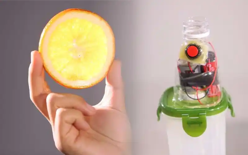 diy用5号电池加小电机制作榨汁机,一次可榨5升果汁