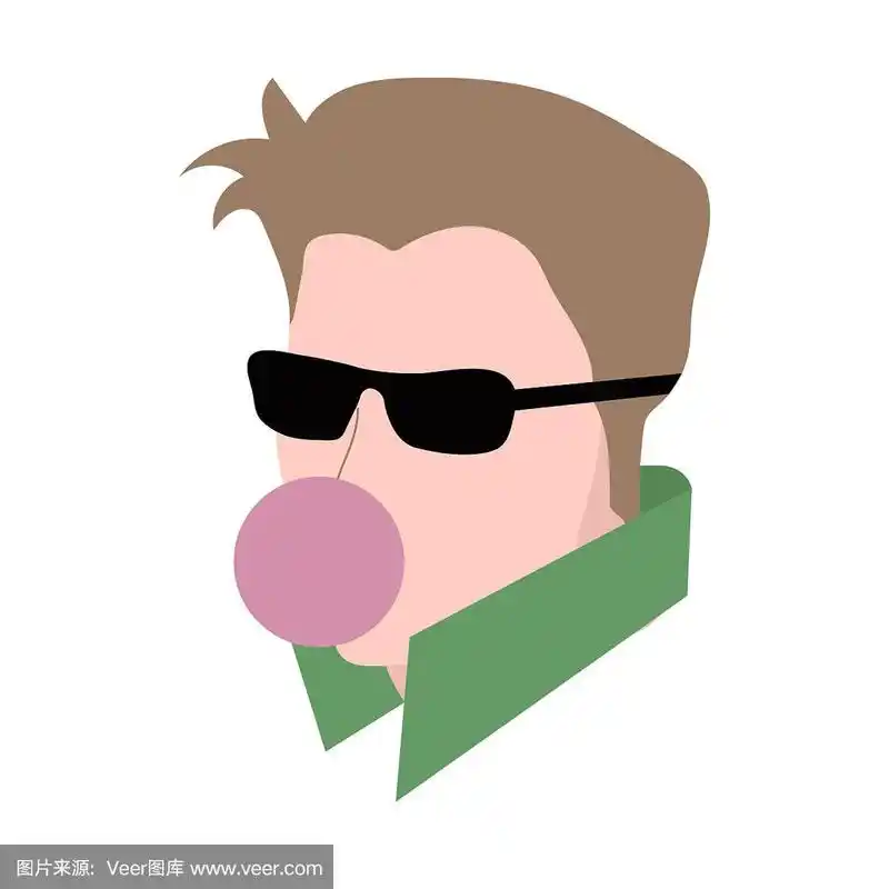 男人一边嚼口香糖一边吹泡泡