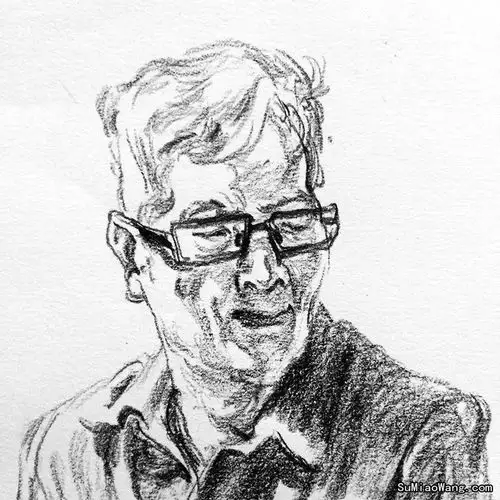速写:中年男子头像作品_素描自学网