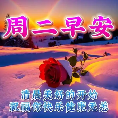 周二早上好最新版漂亮星期二早安祝福语表情图片大全问候语段句子