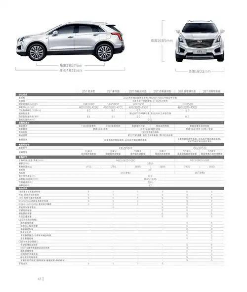 国产凯迪拉克xt5参数配置表