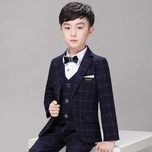 儿童小西装三件套男童礼服帅气演出英伦秋冬洋气男孩花童西服套装