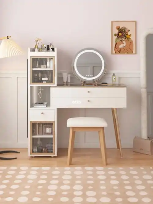 这款奶乎乎的梳妆台真的get我拉