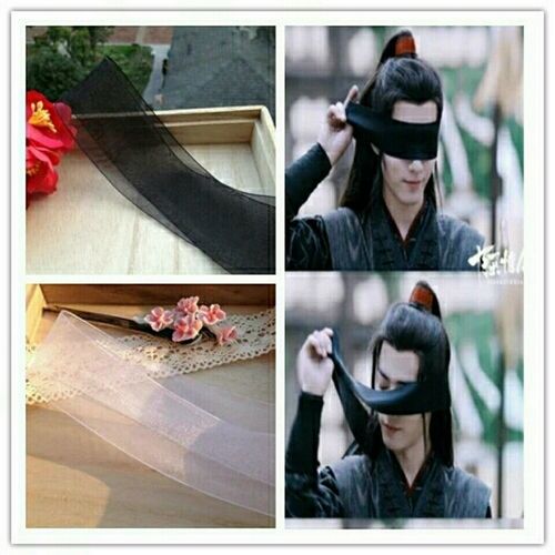 陈情令魏无羡晓星尘蒙眼纱布白浅素素杨幂蒙眼布飘带丝带古装头饰