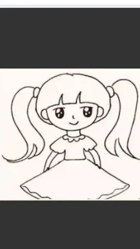 长头发女孩儿的简笔画